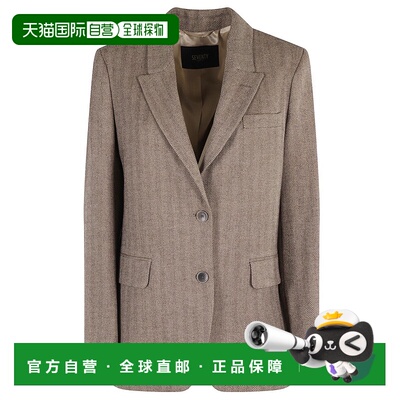 自营seventy人字形上衣，顶部胸部口袋-棕色 美国奥莱直发外套