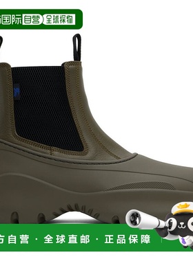 1h可退 【美国直邮】Burberry 巴宝莉 卡其色真皮 Scoot 切尔西靴