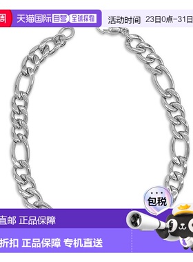 自营 Adornia 7mm Figaro Chain Bracelet silver 9