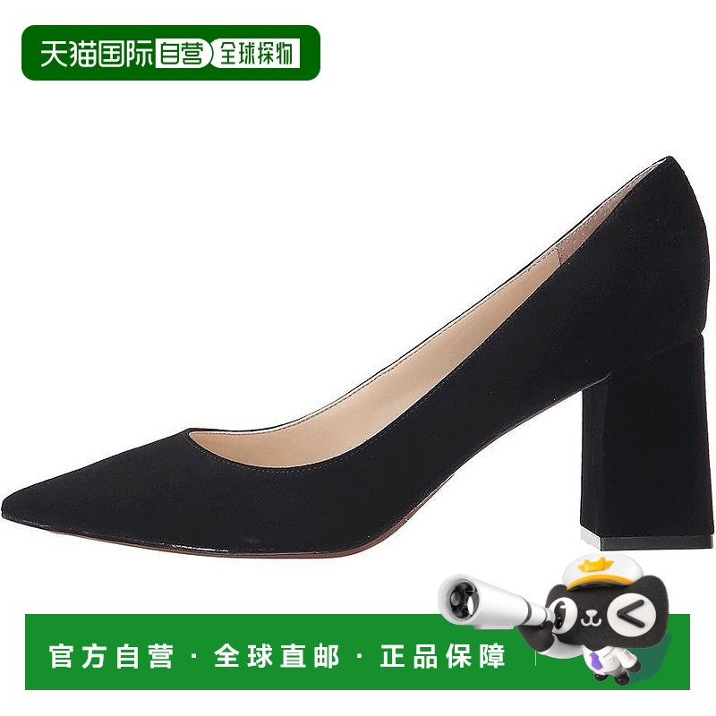 自营 Marc Fisher Zala Pumps女式美国9.5黑色绒面尖头高跟鞋KHD2