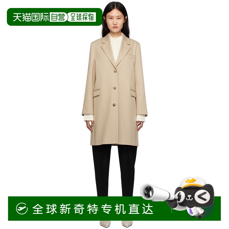 香港直邮潮奢 TOTÊME 女士 米色纽扣大衣 2331046261呢大衣