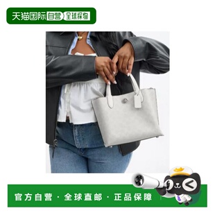 香港直邮COACH 专柜款 WILLOW TOTE 24 女士PVC配皮单肩斜挎手提