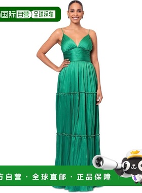 自营Betsy & Adam Maxi Dress Women's Green Long Pleared Bodre