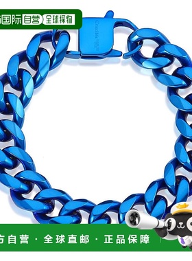 自营 Crucible Los Angeles 男士 14 毫米不锈钢手链 - 蓝色 美国