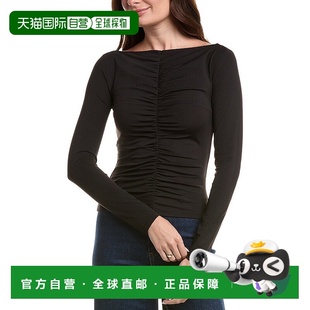 Denim 美国奥莱直发上衣女装 Ruched black 性感 Top 自营FRAME