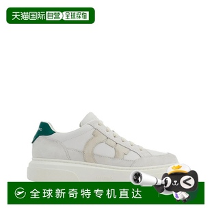 白色 ferragamo菲拉格慕Gancini补丁小牛皮运动鞋 自营 salvatore