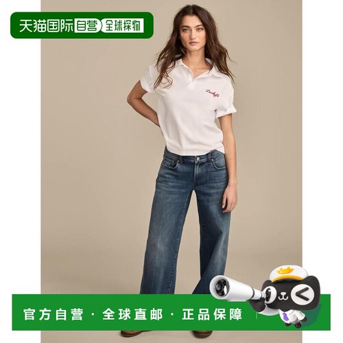 自营lucky brand幸运品牌女中款甜美阔腿-中蓝 美国奥莱直发