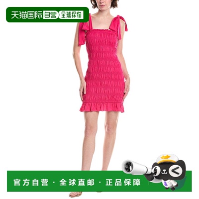 自营 Endless Rose Bow Linen-Blend Mini Dress - pink 美国奥莱