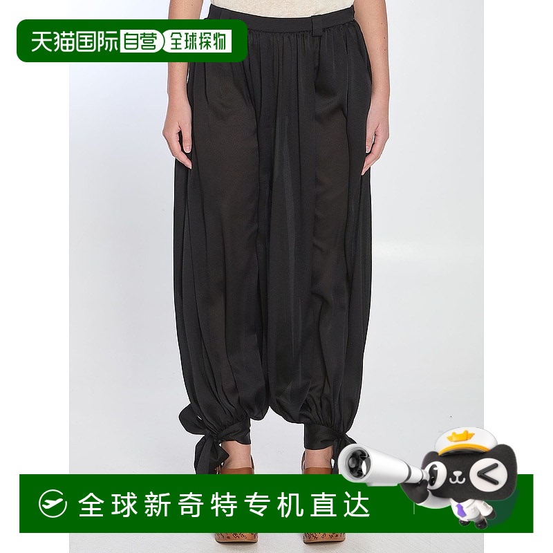 1h可退 香港直邮潮奢 Chloe 蔻依 女士 褶皱长裤 CH25UPA06329