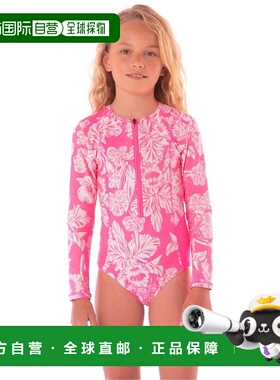 自营Girls Maaji Miku One Piece Pink Blossom Tropical Rashgua