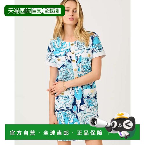 自营lilly pulitzerLocklyn Shift Dress - capri blue rosanna