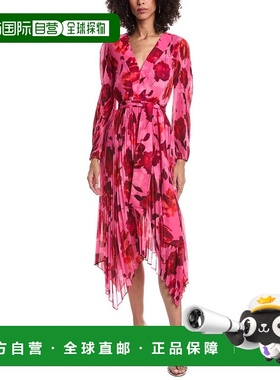 自营Milly Blossom Pleated Midi Dress - pink 美国奥莱直发