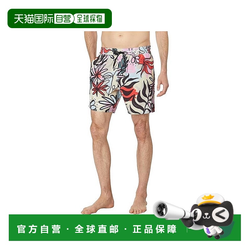 自营Volcom Sanctorium Trunk Shorts Men  Multi Floral Drawstr