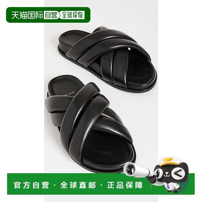 自营anine bing女式Lizzie滑在黑色-黑色 美国奥莱直发