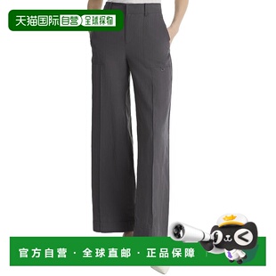 美国奥莱直发阔腿裤 紫色 西装 裤 自营 女裤 Vince中腰多功能桶裤