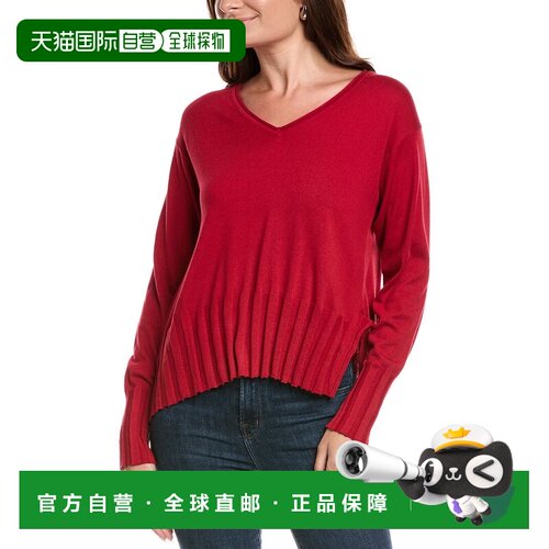 自营PLANET Cropped V-Neck Sweater - garnet 美国奥莱直发毛衣