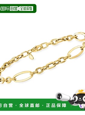 自营Ross-Simons Italian 14kt Yellow Gold Alternating Cable a