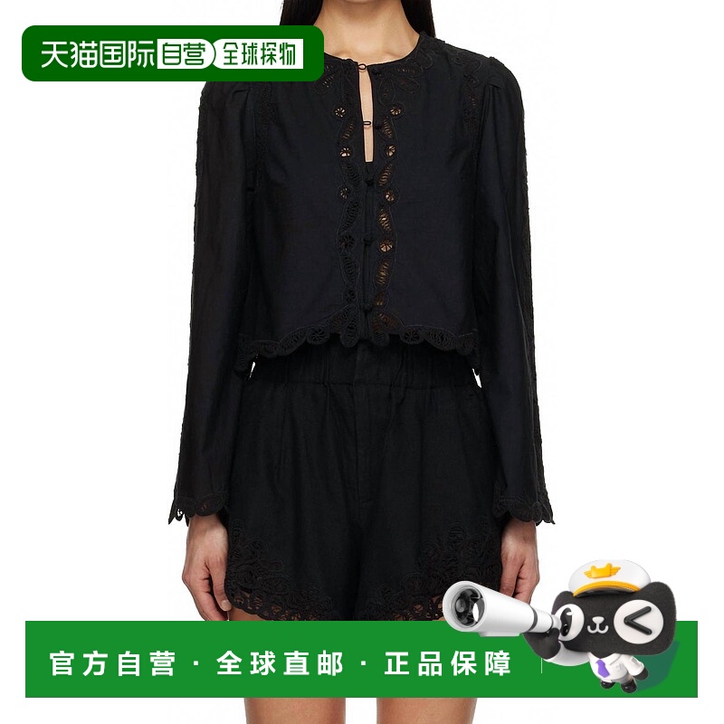 自营seaElke Soutache Blouse In Black - black 美国奥莱直发