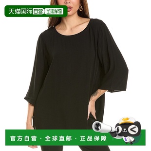 黑色 自营 芭蕾领丝绸上衣 FISHER 美国奥莱直发 EILEEN