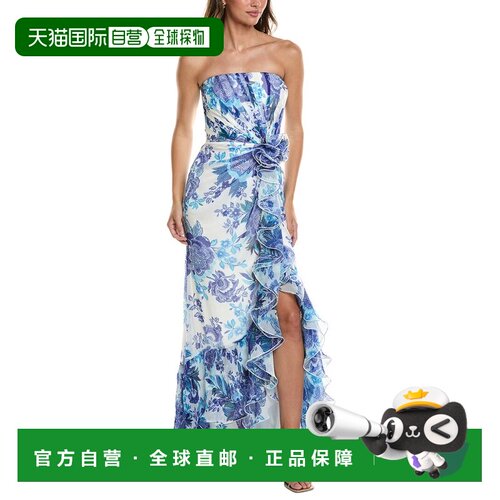 自营Tadashi Shoji Printed Sleeveless Maxi Dress - black 美国