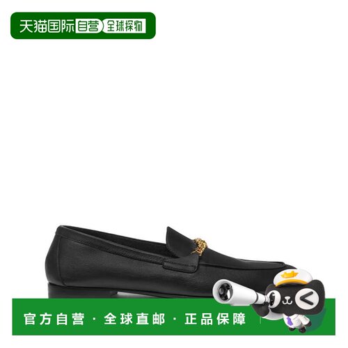 自营versaceFlat Leather Shoes - black 美国奥莱直发一脚蹬皮鞋