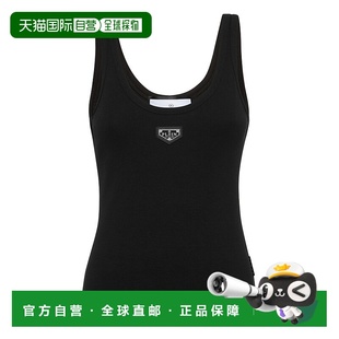 自营 philipp plein罗纹Tanktop Placca-黑色 美国奥莱直发背心