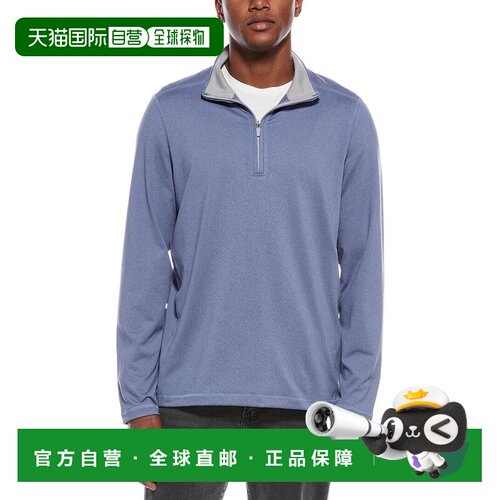 自营brooks brothers布鲁克斯兄弟针织纯色1/4拉链套头衫-蓝色 美