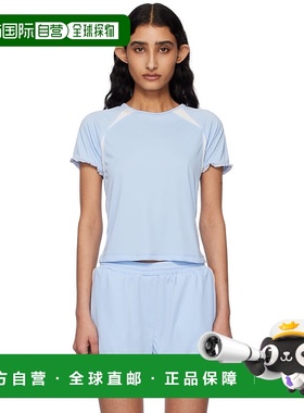 1h可退 香港直邮潮奢 Kijun 女士 蓝色 Frill Backless T 恤 25SS