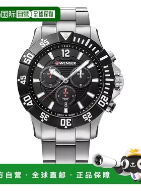自营 Wenger Swiss Army 男式 01.0643.117 Seaforce 黑色表盘手