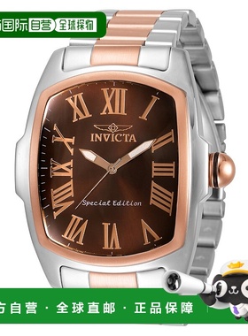 自营 Invicta男式47毫米石英手表-银色和玫瑰金 美国奥莱直发