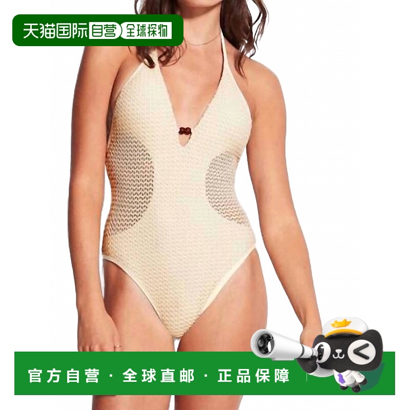 自营seafollyDreamcatcher Halter One Piece In Ecru - ecru 美
