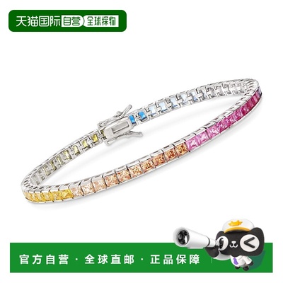 自营 Ross-Simons Princess-Cut Rainbow Simulated Sapphire Ten