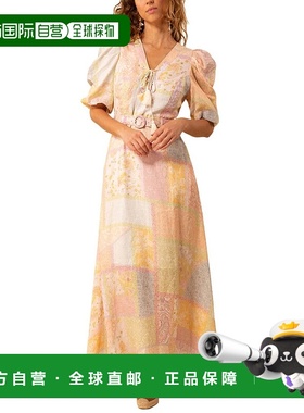 自营Hale Bob Arabella亚麻连衣裙-粉红色 美国奥莱直发