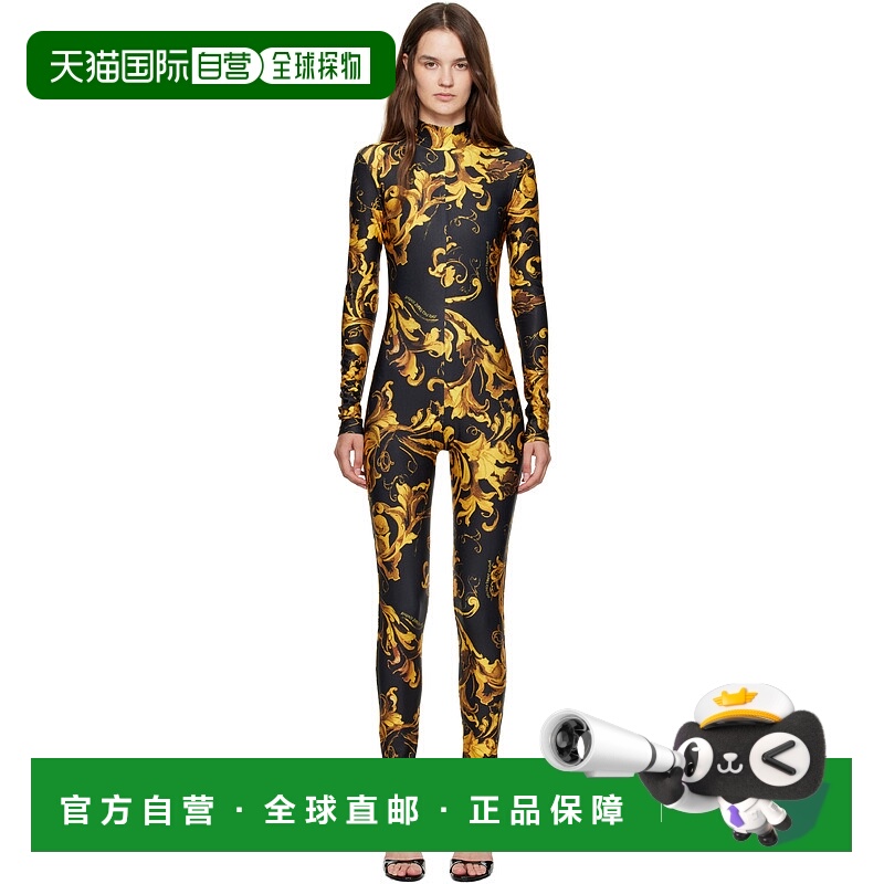 1h可退 香港直邮潮奢 versace 范思哲 女士 黑色 & 金色 Barocco