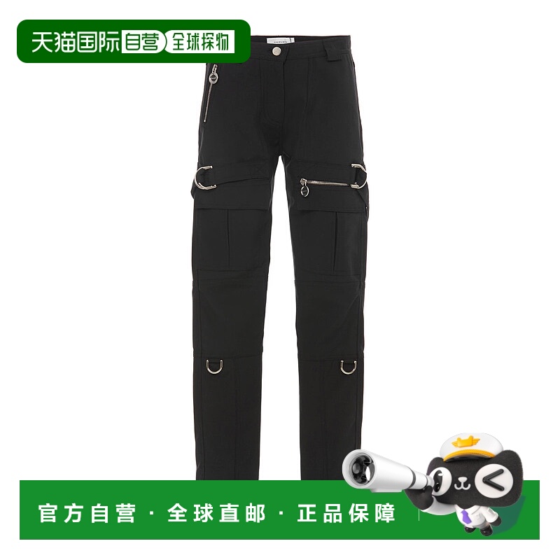 自营carven雕刻黑色羊毛帆布工装裤-黑色 美国奥莱直发
