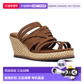 Pliner Leather Gallore 自营Donald Sandals WoBrown Wedge Heel