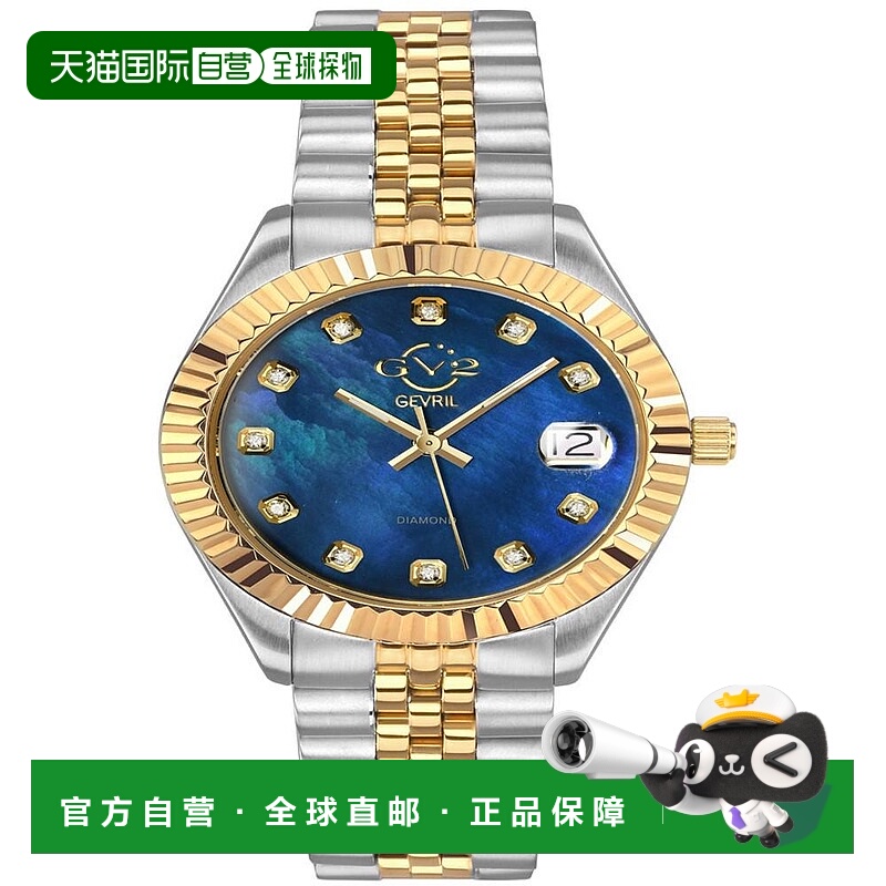 美国直邮Gevril 奢华女士休闲手表表盘腕表表带石英表壳精致