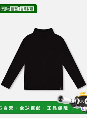 自营deux par deuxSuper Soft Ribbed Mock Neck Top Black - bla