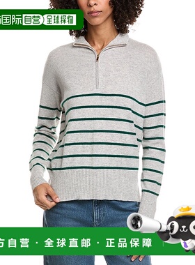 自营InCashmere Pullover Cashmere 1/4-Zip - grey 美国奥莱直发