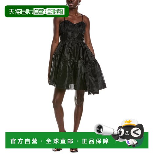 自营Beulah Organza A-Line Dress - black 美国奥莱直发