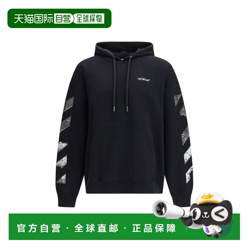 自营off-whiteOff- Cotton Men's Sweatshirt - black 美国奥莱直