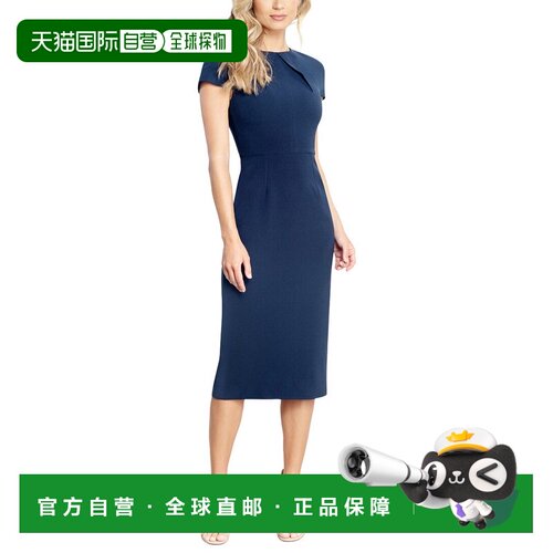 自营Dress The Population Lainey Midi Dress - blue 美国奥莱直
