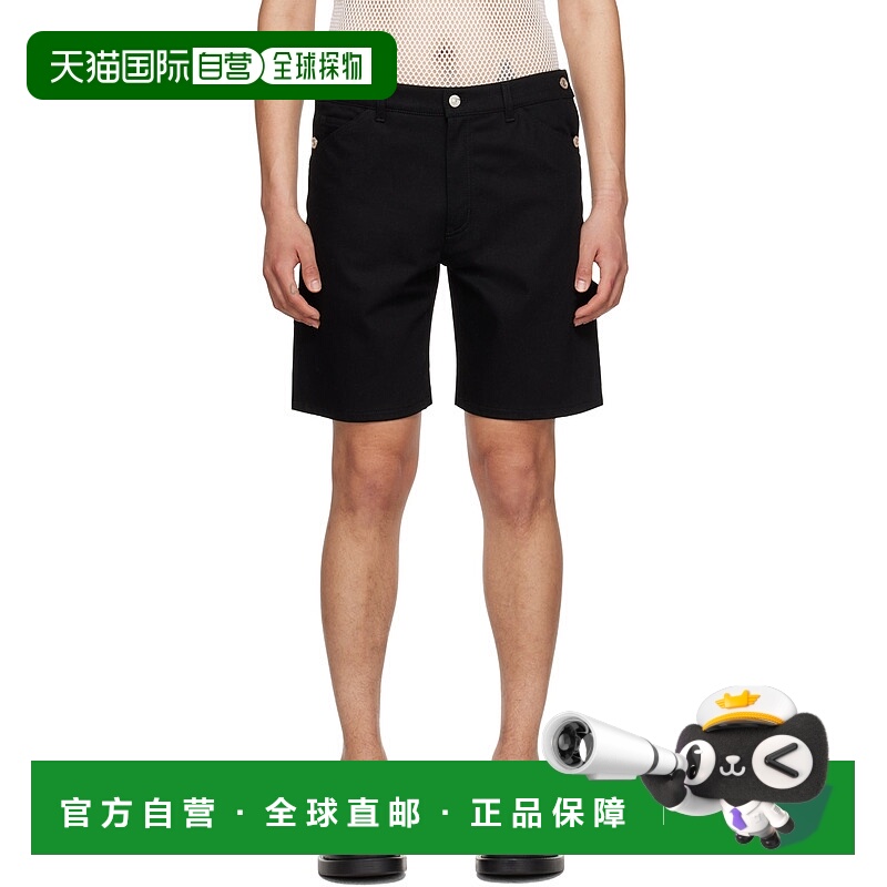 1h可退 香港直邮潮奢 Courreges 男士 黑色 Sailor 牛仔短裤 124D