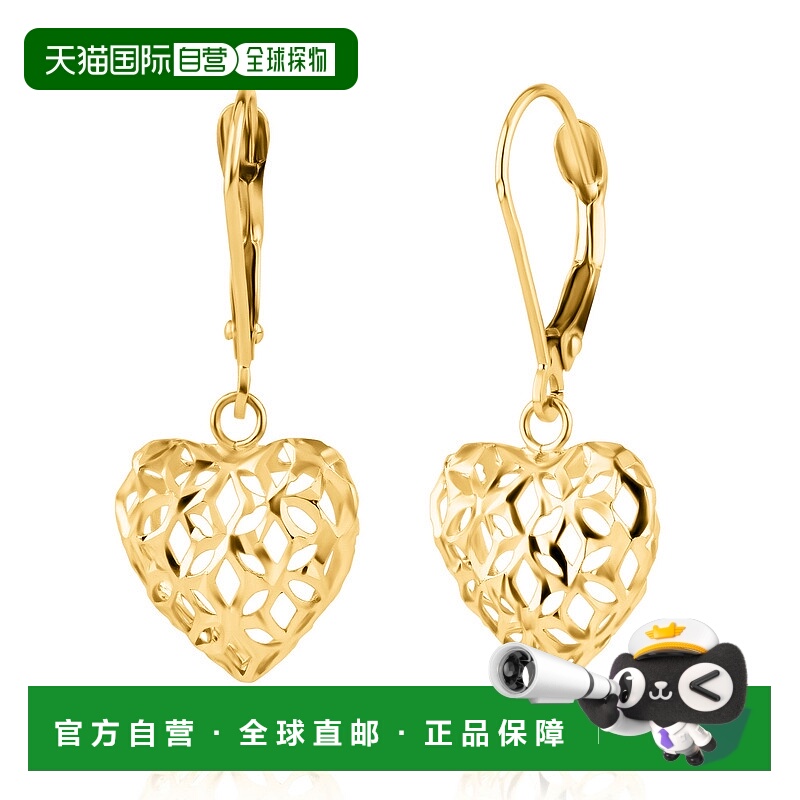 自营 max + stone14K 黄金花丝心形吊坠耳环 -​​ 黄色 美国奥莱直