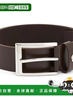自营Hugo Boss Men's B Monogram Brown Smooth Leather Belt - b