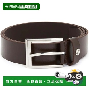 自营Hugo Boss Men's B Monogram Brown Smooth Leather Belt - b