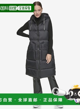 自营 Andrew Marc女式Kerr横轨绗缝哑光贝壳羽绒背心-黑色 美国奥