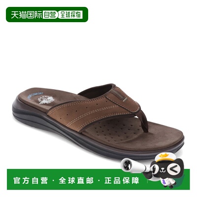 自营Dockers Mens Banks Casual Flip Flop Sandal - dark tan 美