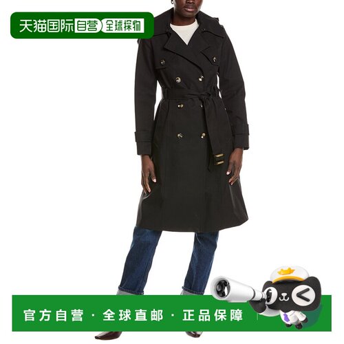 自营London Fog Long Trench Coat - Black 美国奥莱风衣直发