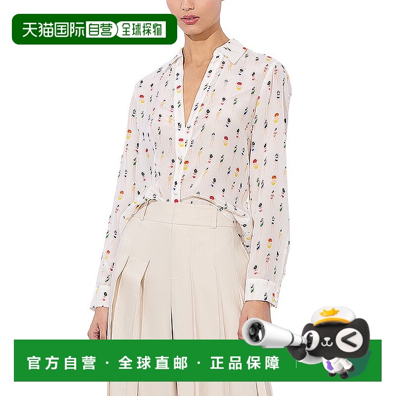 自营alice + olivia Eloise Silk Blouse - white 美国奥莱直发